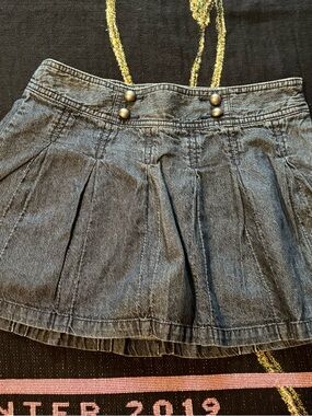 Cherokee Dark Gray Pleated Denim Skirt Size XL 14-16